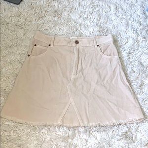 White Crow Cream ribbed button skirt size SMALL